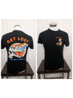 DK Get Lost Shirt Small Black Time Well Wasted